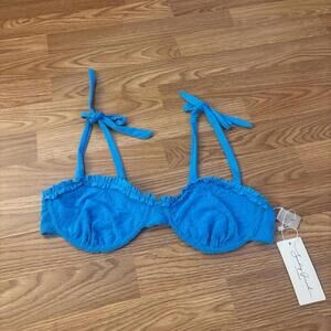 Sunday Brunch Floral Jacquard Swim Top Size Large